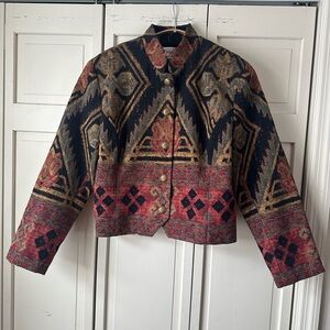 Vintage Wraps Collection Cropped Tapestry Jacket